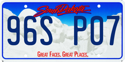 SD license plate 96SP07