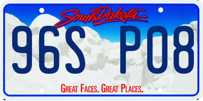 SD license plate 96SP08