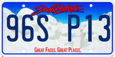 SD license plate 96SP13