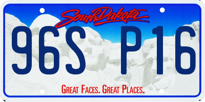 SD license plate 96SP16