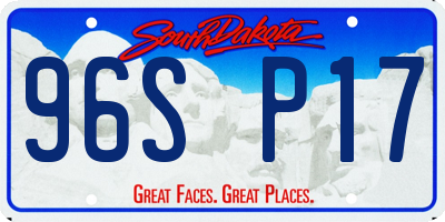 SD license plate 96SP17