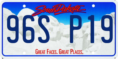 SD license plate 96SP19
