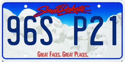 SD license plate 96SP21