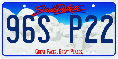 SD license plate 96SP22