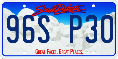 SD license plate 96SP30