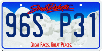 SD license plate 96SP31