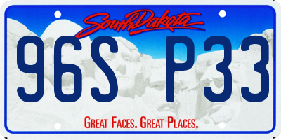 SD license plate 96SP33