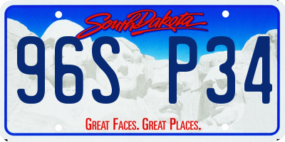 SD license plate 96SP34