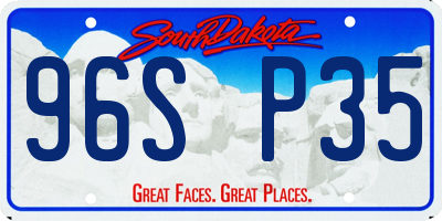 SD license plate 96SP35