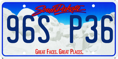 SD license plate 96SP36