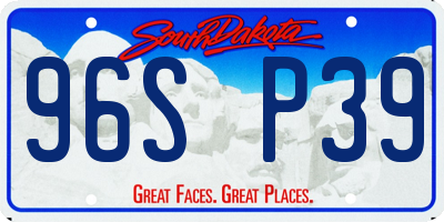 SD license plate 96SP39