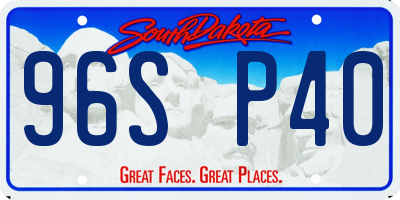 SD license plate 96SP40