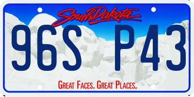 SD license plate 96SP43
