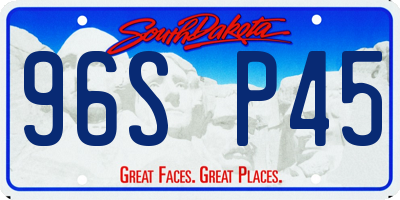 SD license plate 96SP45