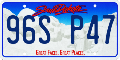SD license plate 96SP47