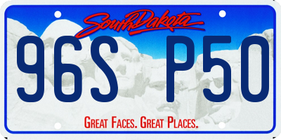 SD license plate 96SP50