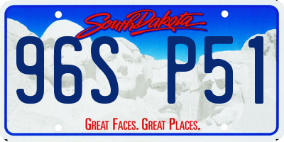 SD license plate 96SP51