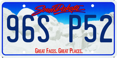 SD license plate 96SP52