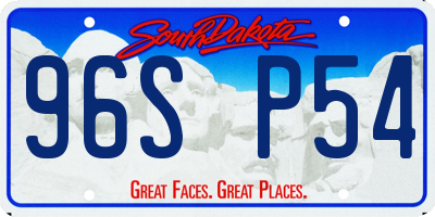 SD license plate 96SP54