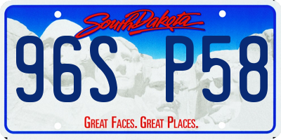 SD license plate 96SP58