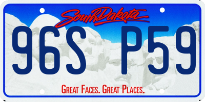 SD license plate 96SP59