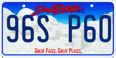 SD license plate 96SP60