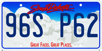 SD license plate 96SP62