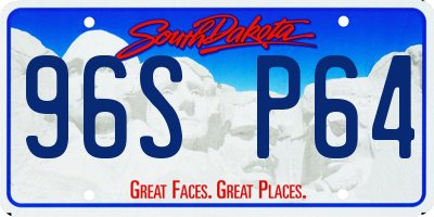 SD license plate 96SP64