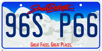 SD license plate 96SP66