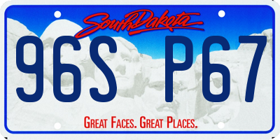 SD license plate 96SP67