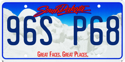 SD license plate 96SP68