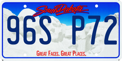 SD license plate 96SP72