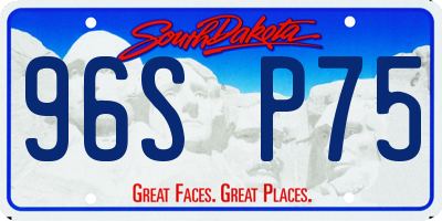 SD license plate 96SP75