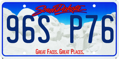 SD license plate 96SP76