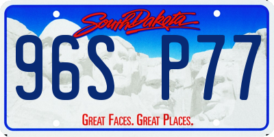SD license plate 96SP77