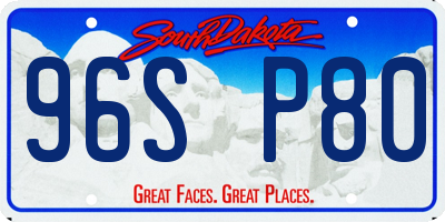SD license plate 96SP80