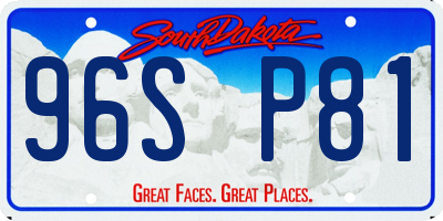 SD license plate 96SP81