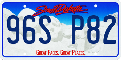 SD license plate 96SP82