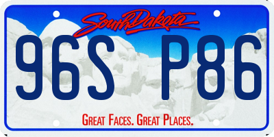 SD license plate 96SP86