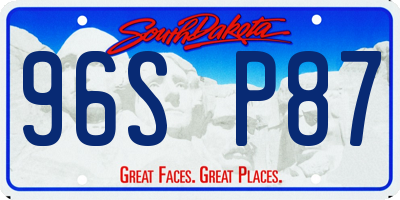 SD license plate 96SP87