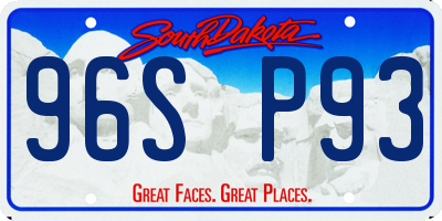 SD license plate 96SP93
