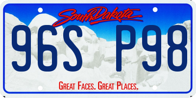 SD license plate 96SP98