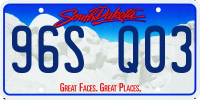 SD license plate 96SQ03