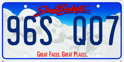SD license plate 96SQ07