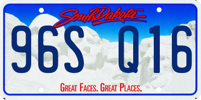 SD license plate 96SQ16