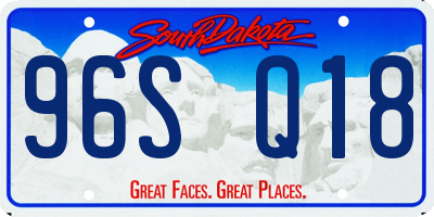 SD license plate 96SQ18