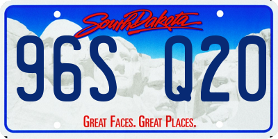 SD license plate 96SQ20