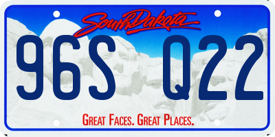 SD license plate 96SQ22