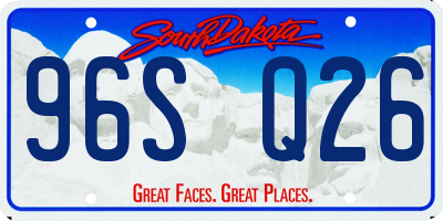 SD license plate 96SQ26