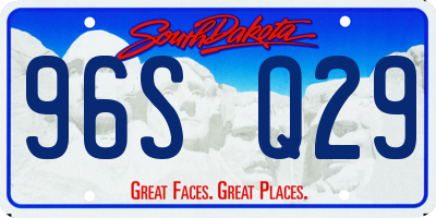 SD license plate 96SQ29